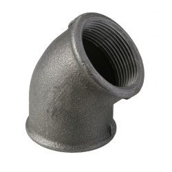 Černé koleno 4" FF 45°