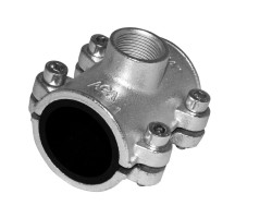 AGAFLEX OBD třmen 1/2"x1/2", 21,0-21,8mm, s odbočkou, pro ocelové potrubí, voda, litina/pozink