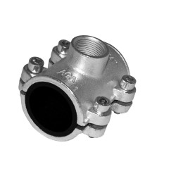 AGAFLEX OBD třmen 1/2"x1/2", 21,0-21,8mm, s odbočkou, pro ocelové potrubí, voda, litina/pozink
