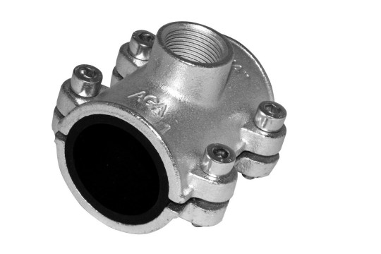 AGAFLEX OBD třmen 1/2"x1/2", 21,0-21,8mm, s odbočkou, pro ocelové potrubí, voda, litina/pozink