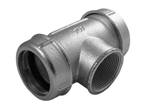 AGAFLEX TK 3/8" - litinový T kus odb.s vni. z - voda/tlakový vzduch/oleje - ocelová/HDPE trubka