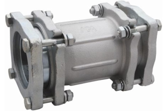 AGAFLEX OK spojka 2 1/2", 74,9-76,6mm, s přírubou, oboustranně svěrná, voda, litina/pozink