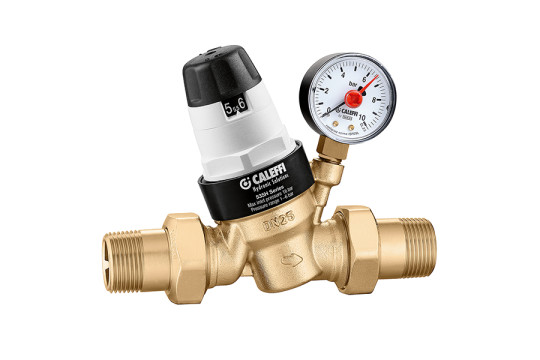 CALEFFI 5350H Regulátor tlaku vody 1" s manometrem, PN25, Tmax 80°C