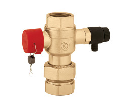 CALEFFI 5580 3/4" Uzavírací ventil k expanzním nádobám s vypouštěním, PN6, Tmax 85°C