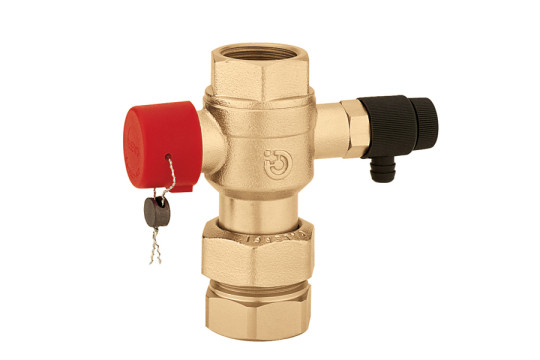 CALEFFI 5580 3/4" Uzavírací ventil k expanzním nádobám s vypouštěním, PN6, Tmax 85°C