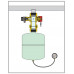 CALEFFI 5580 1" Uzavírací ventil k expanzním nádobám s vypouštěním, PN6, Tmax 85°C