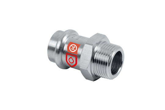 PRESS C-STEEL Přechod s vnějším závitem 35 mm x 6/4"