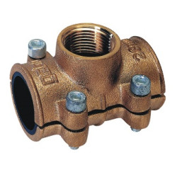 BRASS MB - třmen s navrtávkou z mosazi (CU 15 mm x 1/2")