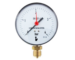 Manometr (tlakoměr) d63mm 0-4 BAR SPODNÍ vývod 1/4" - voda, vzduch