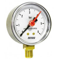 Manometr (tlakoměr) d50mm 0-6 BAR SPODNÍ vývod 1/4" - voda, vzduch