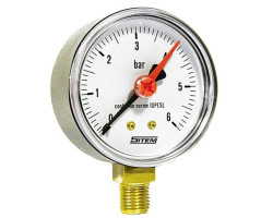 Manometr (tlakoměr) d100mm 0-6 BAR SPODNÍ vývod 1/2" - voda, vzduch