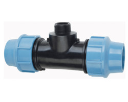 PE T-kus s vnějším závitem 25 mm x 3/4" x 25 mm - Polyetylen