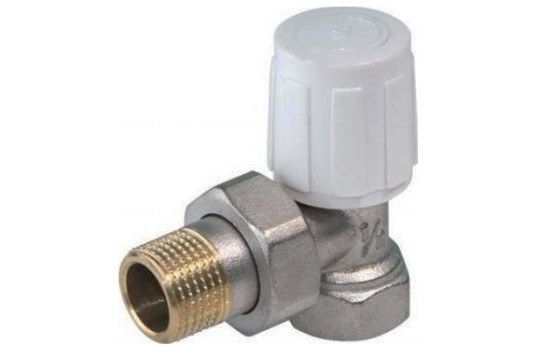 V&G 407 Radiátorový ruční ventil rohový DN10 - 3/8" jednoregulační s hlavicí
