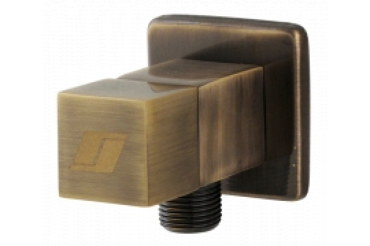 BELAGGIO Rohový ventil čtyřhranný 1/2" x 3/8" - BRONZ, keramický vršek