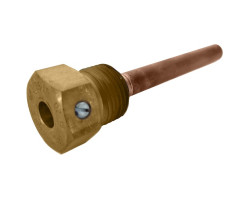 Mosaz-měděná jímka k teploměrům 1/2" x 105mm