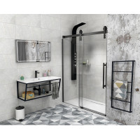 VOLCANO BLACK sprchové dveře 1400 mm, čiré sklo