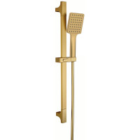 Sprchová souprava hranatá, posuvný držák 680mm, zlato mat