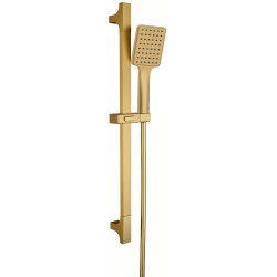 Sprchová souprava hranatá, posuvný držák 680mm, zlato mat