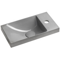 AGOS betonové umývátko 40x22cm, levé/pravé, šedá pololesk AGOS betonové umývátko 40x22cm, levé/pravé, šedá pololesk