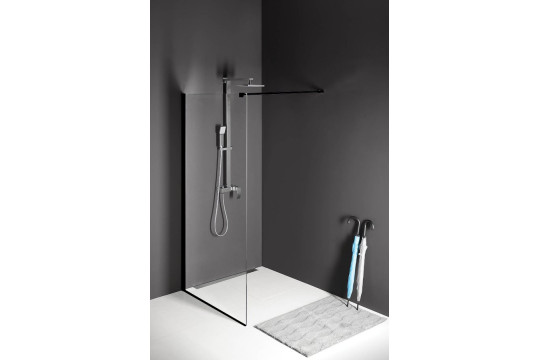 MODULAR SHOWER BLACK jednodílná zástěna pevná k instalaci na zeď, 800 mm