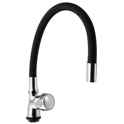 Stojánkový ventil 1/2", flexibilní ramínko, chrom/černá mat