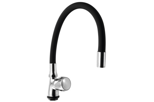Stojánkový ventil 1/2", flexibilní ramínko, chrom/černá mat