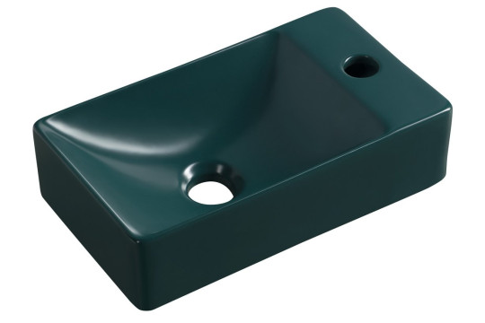 MARGITHA keramické umývátko 38x22cm, otvor pro baterii vpravo, petrolejová