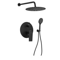 KAI podomítkový sprchový set s pákovou baterií, otočný přepínač, 2 výstupy, černá mat KAI podomítkový sprchový set s pákovou baterií, otočný přepínač, 2 výstupy, černá mat