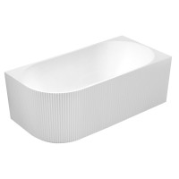 TIBERA R rohová stojící vana, 170x81cm, panel vlnky, bílá TIBERA R rohová stojící vana, 170x81cm, panel vlnky, bílá