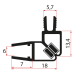Set magnetických těsnění 45° pro sklo 6mm a profil, 2000mm, černá (2ks)