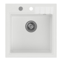 Granitový vestavný dřez mono, 50x52cm, bílá