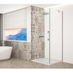 TRINITY CHROME čtvercový sprchový kout 800x800mm, čiré sklo, levé