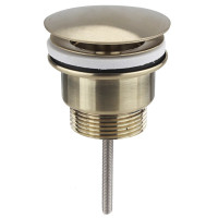 Umyvadlová výpust 5/4“, neuzavíratelná, velká krytka, tl.10-55mm, zlato mat