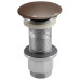 Umyvadlová výpust 5/4“, click-clack, betonová zátka, 10-80mm, tmavě hnědá pololesk