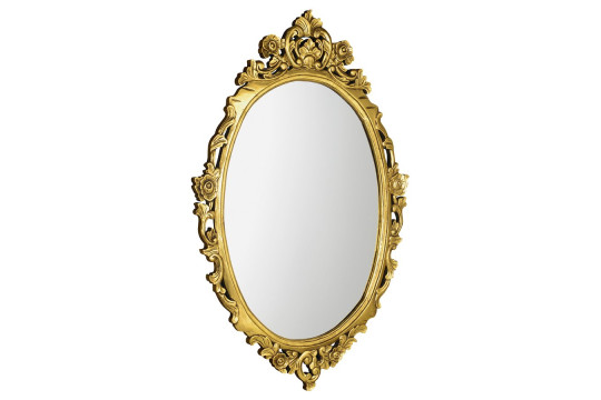 DESNA oválné zrcadlo v rámu, 80x100cm, zlatá