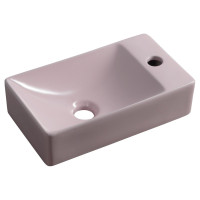 MARGITHA keramické umývátko 38x22cm, otvor pro baterii vpravo, růžová