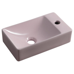 MARGITHA keramické umývátko 38x22cm, otvor pro baterii vpravo, růžová