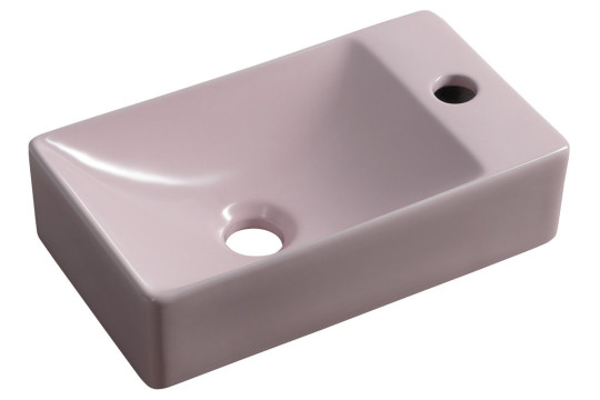 MARGITHA keramické umývátko 38x22cm, otvor pro baterii vpravo, růžová