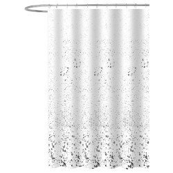 Sprchový závěs 180x180cm, polyester, bílá, kaňky