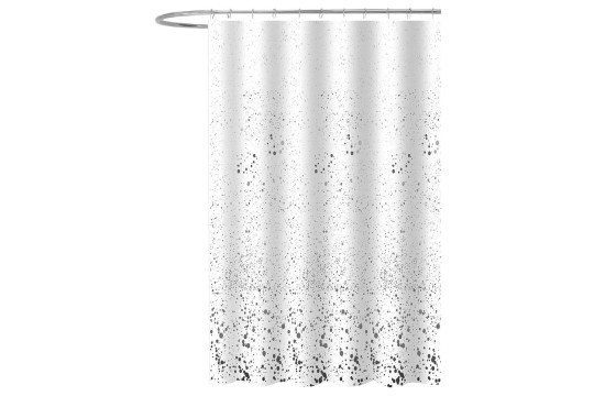 Sprchový závěs 180x180cm, polyester, bílá, kaňky