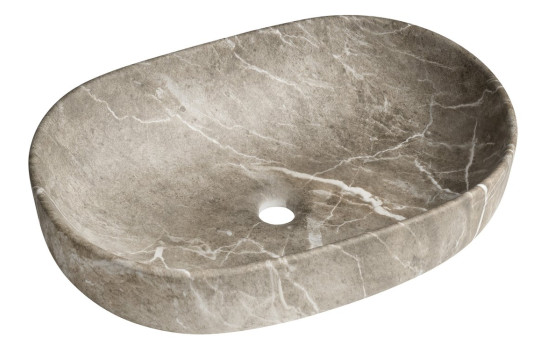 CALEO keramické umyvadlo na desku, 60x42cm, breccia mramor