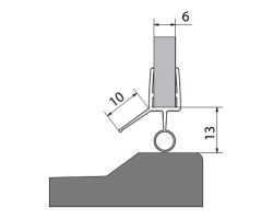 VITRA LINE těsnění na dveře (okapnička) 1000mm, na sklo 6mm