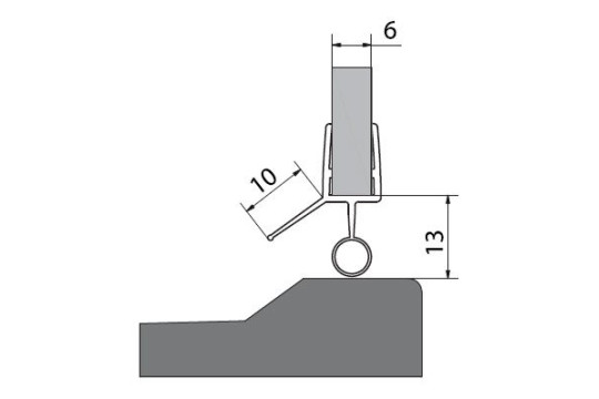 VITRA LINE těsnění na dveře (okapnička) 1000mm, na sklo 6mm