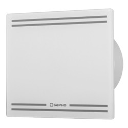 GLASS koupelnový ventilátor axiální s časovačem, 8W, potrubí 100mm, bílá
