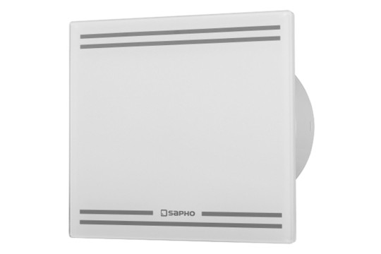 GLASS koupelnový ventilátor axiální s časovačem, 8W, potrubí 100mm, bílá