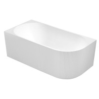 TIBERA L rohová stojící vana, 170x81cm, panel vlnky, bílá TIBERA L rohová stojící vana, 170x81cm, panel vlnky, bílá