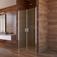Mereo, Sprchové dveře, Lima, dvoukřídlé, lítací, 80x190 cm, chrom ALU, sklo Point CK80512K