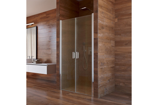 Mereo, Sprchové dveře, LIMA, dvoukřídlé, lítací, 95x190 cm, chrom ALU, sklo Point CK80582K