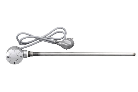 Elektrická topná tyč s termostatem, rovný kabel, 500 W, chrom