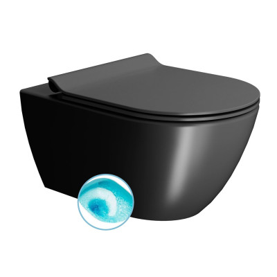 PURA WC závěsné, splachování SWIRLFLUSH, 55x36 cm, černá dual-mat